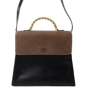 Loewe Velazquez 2way Leather twist Handle Handbag Brown